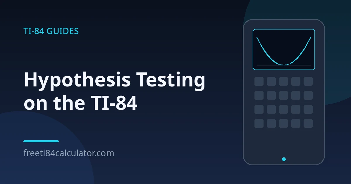 Hypothesis Testing on the TI-84: The Complete Workflow