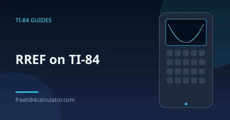 TI-84 RREF: Solve Systems of Equations Fast
